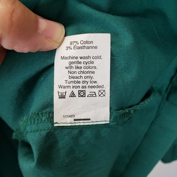 J. Crew Ruffle Bell Sleeve Blouse green size 10 - Picture 7 of 8